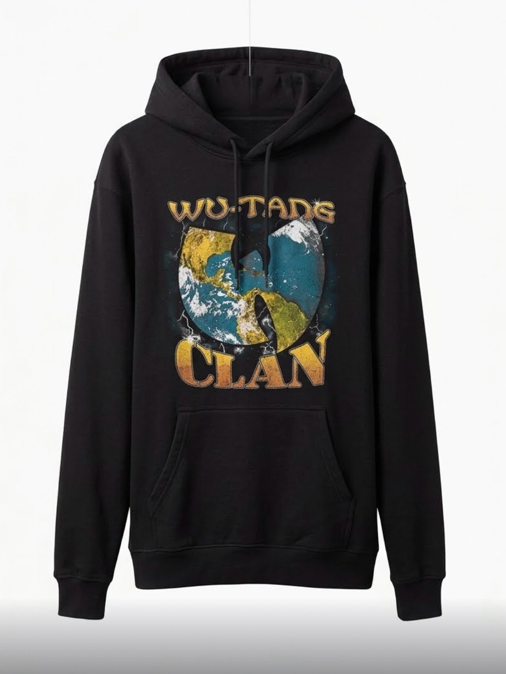 H&M x Wu-Tang Collaboration Clan Earth Globe Graphic Pullover Hoodie, L